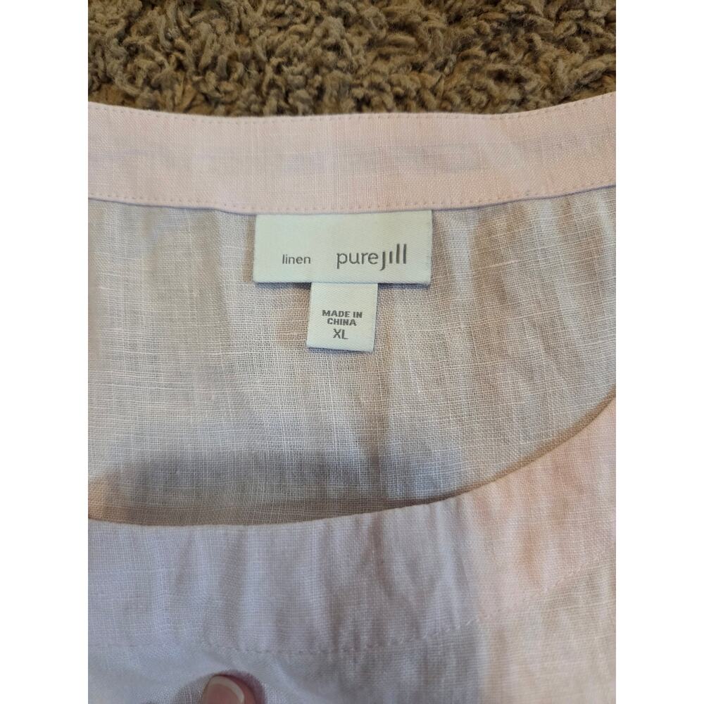 J Jill pure linen 100% linen pink mini dress sleeveless pockets XL - Picture 4 of 5